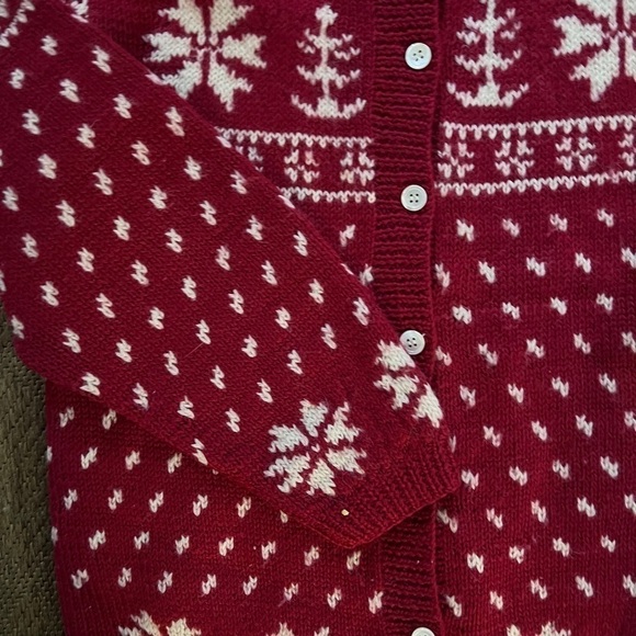 Vintage Jacqueline Icelandic Fair Isle Hand Knit Cardigan Sweater M - Picture 7 of 8